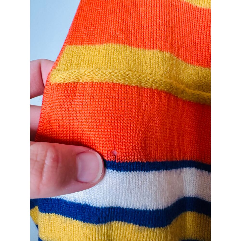 Marni Orange Blue Patchwork Striped Wool Sleevele… - image 7
